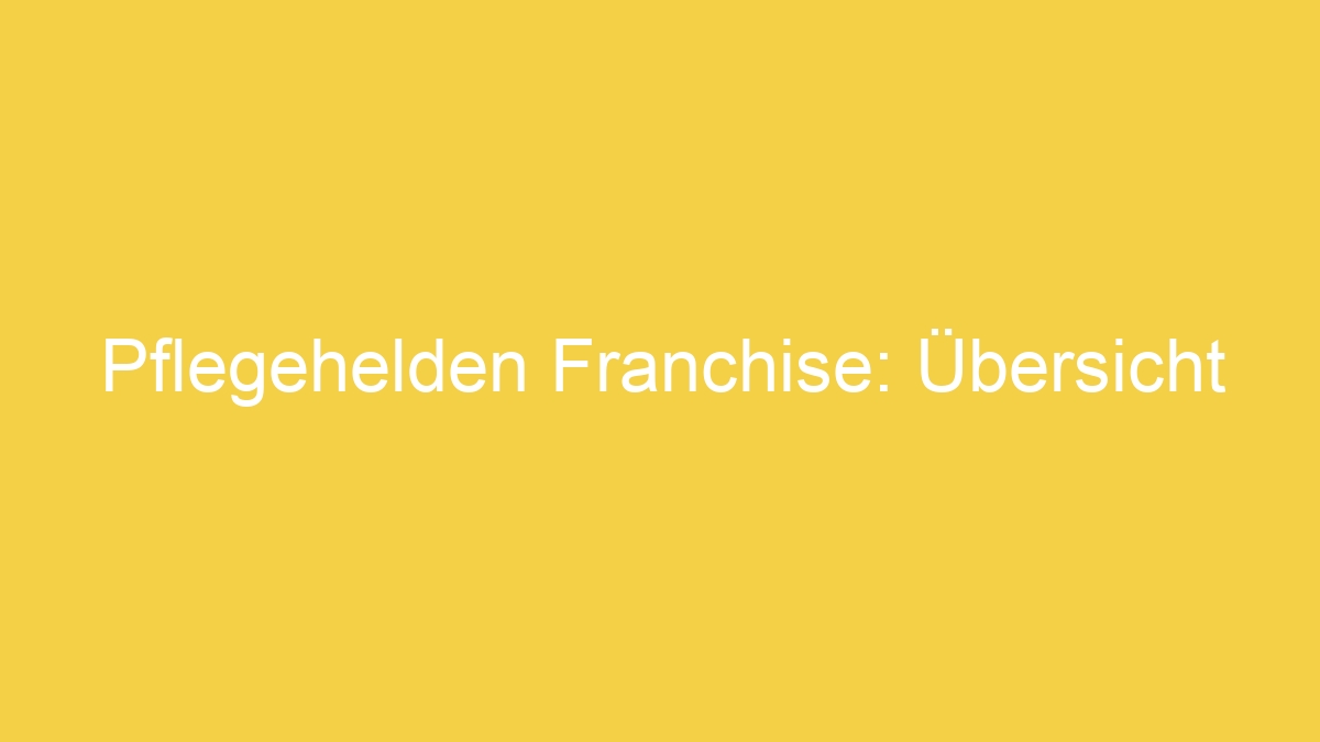 Pflegehelden Franchise: Übersicht